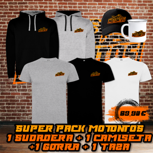 Pack Sudadera + Camiseta + Taza + Gorra Motontos